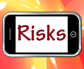 Image showing Risks Smartphone Means Investing Online Profit And Loss