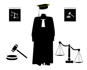 Image showing judges and judicial clothing accessories