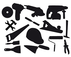 Image showing various construction tools