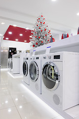 Image showing Home appliances in the store at Christmas