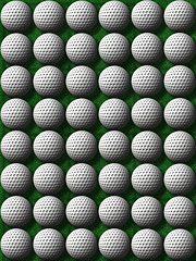 Image showing rows of golf balls