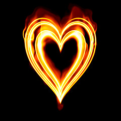 Image showing heart on fire