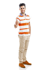 Image showing Handsome man with thumbs up