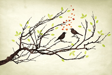 Image showing two birds in love