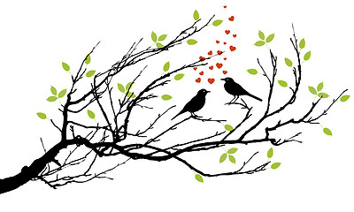 Image showing two birds in love