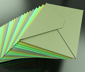 Image showing Stacked Envelopes Shows E-mail Symbol Contacting Sending