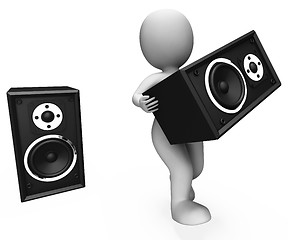 Image showing Loud Speakers Character Shows Music Disco Or Party