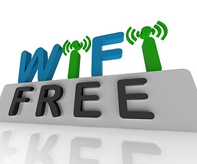 Image showing Free W-ifi Shows Web Connection And Mobile Hotspots