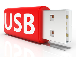 Image showing Usb Flash Drive Shows Portable Storage or Memory