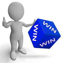 Image showing Win Dice Showing Success Winner Succeed