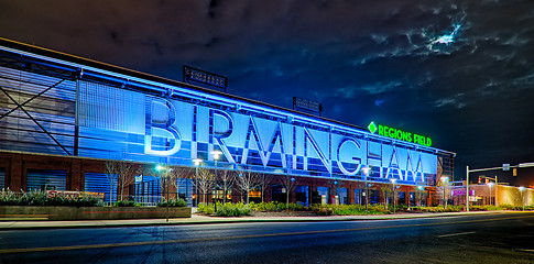 Image showing April 2015 -  Birmingham Alabama baseball regions field at night