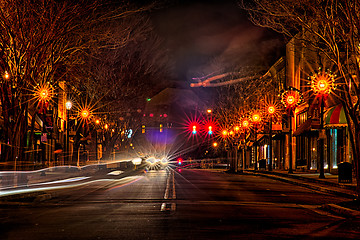 Image showing downtown york south carolina the white rose city at christmas ti