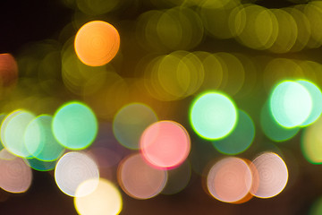 Image showing bokeh lights out of focus in the city