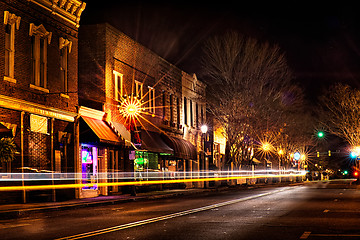 Image showing downtown york south carolina the white rose city at christmas ti