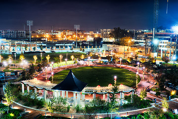 Image showing aerial view of romare bearden park in downtown charlotte north c