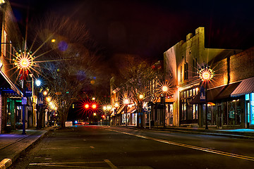 Image showing downtown york south carolina the white rose city at christmas ti