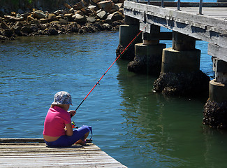 Image showing girl fishing