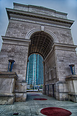 Image showing Millennium Gate triumphal arch at Atlantic Station in Midtown At