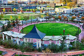 Image showing aerial view of romare bearden park in downtown charlotte north c