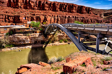 Image showing lpanoramic landscapes of san juan river in utah