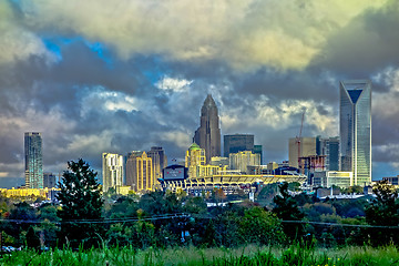 Image showing dramatic sky and clouds over charlotte north carolina