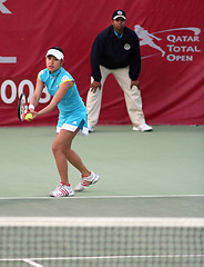 Image showing Aiko Nakamura serving in Qatar Open, Doha