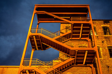 Image showing emergency exterior stair case on side of building 