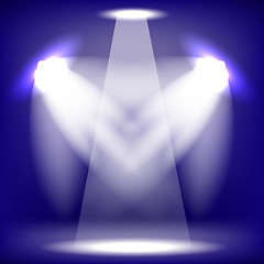 Image showing Stage Spotlight Blue Background