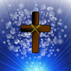 Image showing Simple Brown Wooden Cross
