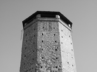Image showing Black and white Torre Ottagonale Chivasso