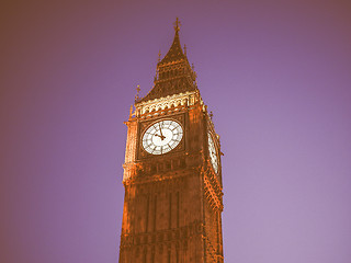 Image showing Retro looking Big Ben in London