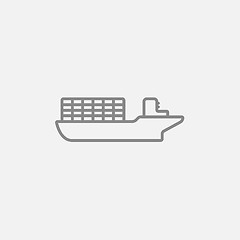 Image showing Cargo container ship line icon.