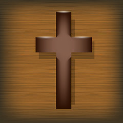 Image showing Wood Cross.  Symbol of Religion