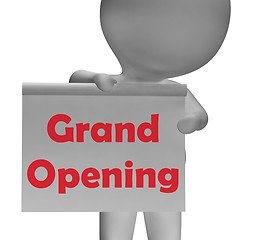 Image showing Grand Opening Sign Means Launch Of New Business