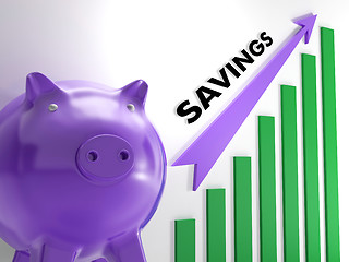 Image showing Raising Savings Chart Shows Monetary Growth