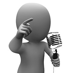 Image showing Singer Character Shows Music Or Speech Microphone Concert