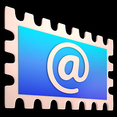 Image showing E-mail Stamp Shows Online Mailing Communication Post