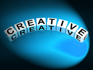 Image showing Creative Dice Mean Innovative Inventive and Imaginative