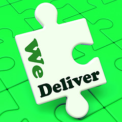 Image showing We Deliver Puzzle Showing Delivery Shipping Service Or Logistics