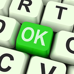 Image showing Ok Key Means Correct Or Approval\r