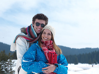 Image showing romantic young couple on winter vacation