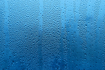 Image showing Water drops on glass