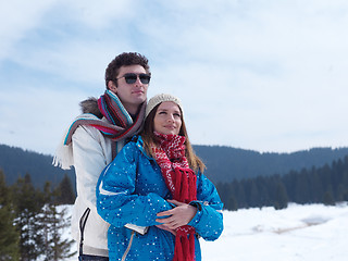 Image showing romantic young couple on winter vacation