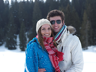 Image showing romantic young couple on winter vacation