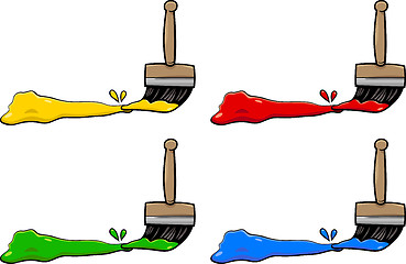 Image showing paintbrushes with colors
