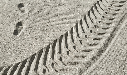 Image showing Traces on the beach sand