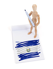 Image showing Wooden mannequin made a drawing - El Salvador