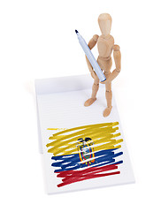 Image showing Wooden mannequin made a drawing - Ecuador
