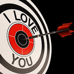 Image showing I Love You Target Shows Valentines Affection