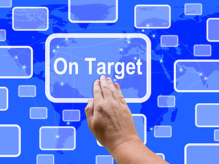 Image showing On Target Touch Screen Shows Aims Or Objectives